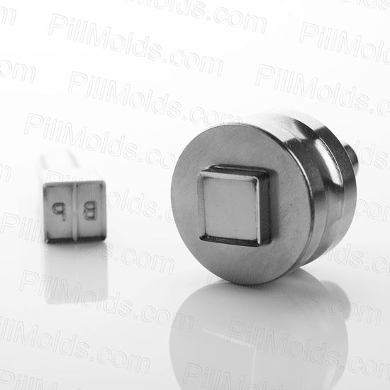 Picture of Square BP breakline bevelled Finn Pill Tablet die Mold 9MM