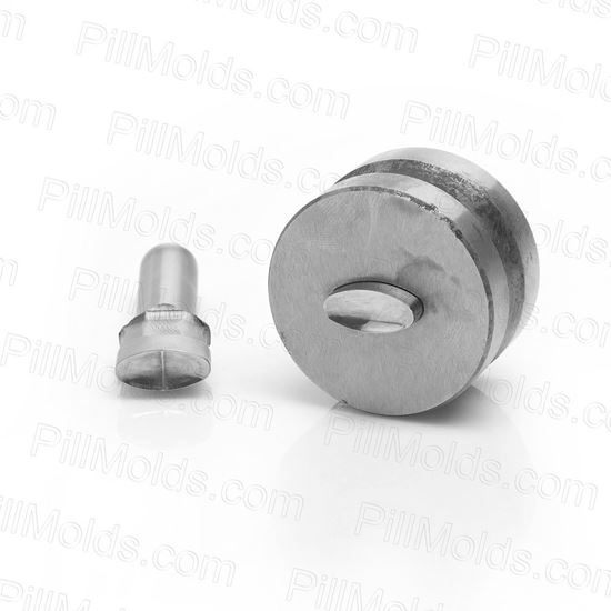 Picture of Oval shaped Blank + breakline Pill Tablet Die Mold 20 x 10mm